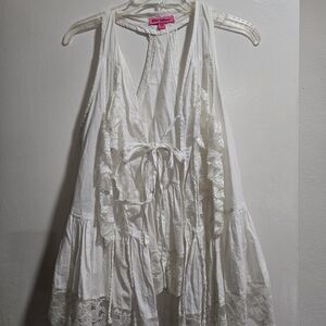 White Lace Trim Sleeveless Top